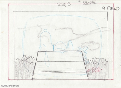 Snoopy drawing on Dog House