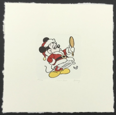 Mickey Mouse as Santa Etching