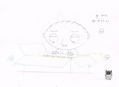 Stewie Griffin with box