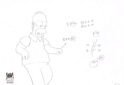Homer Simpson original drawing 