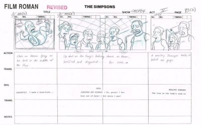 The Simpsons Original Storyboard #93D