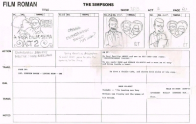 Original Storyboard featuring Troy McClure! pg.60