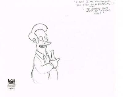 Apu holding beer