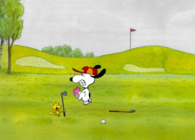 Snoopy and Woodstock golf pain