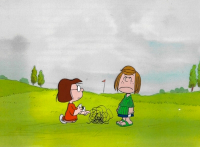 Marcy and Peppermint Patty destroy golf ball