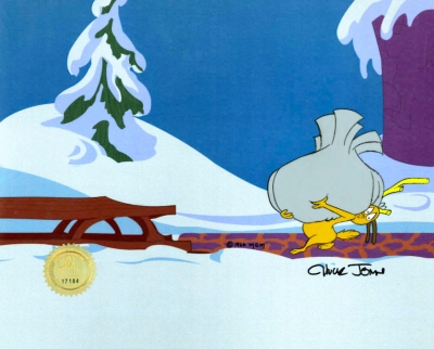 Max with sack original cel